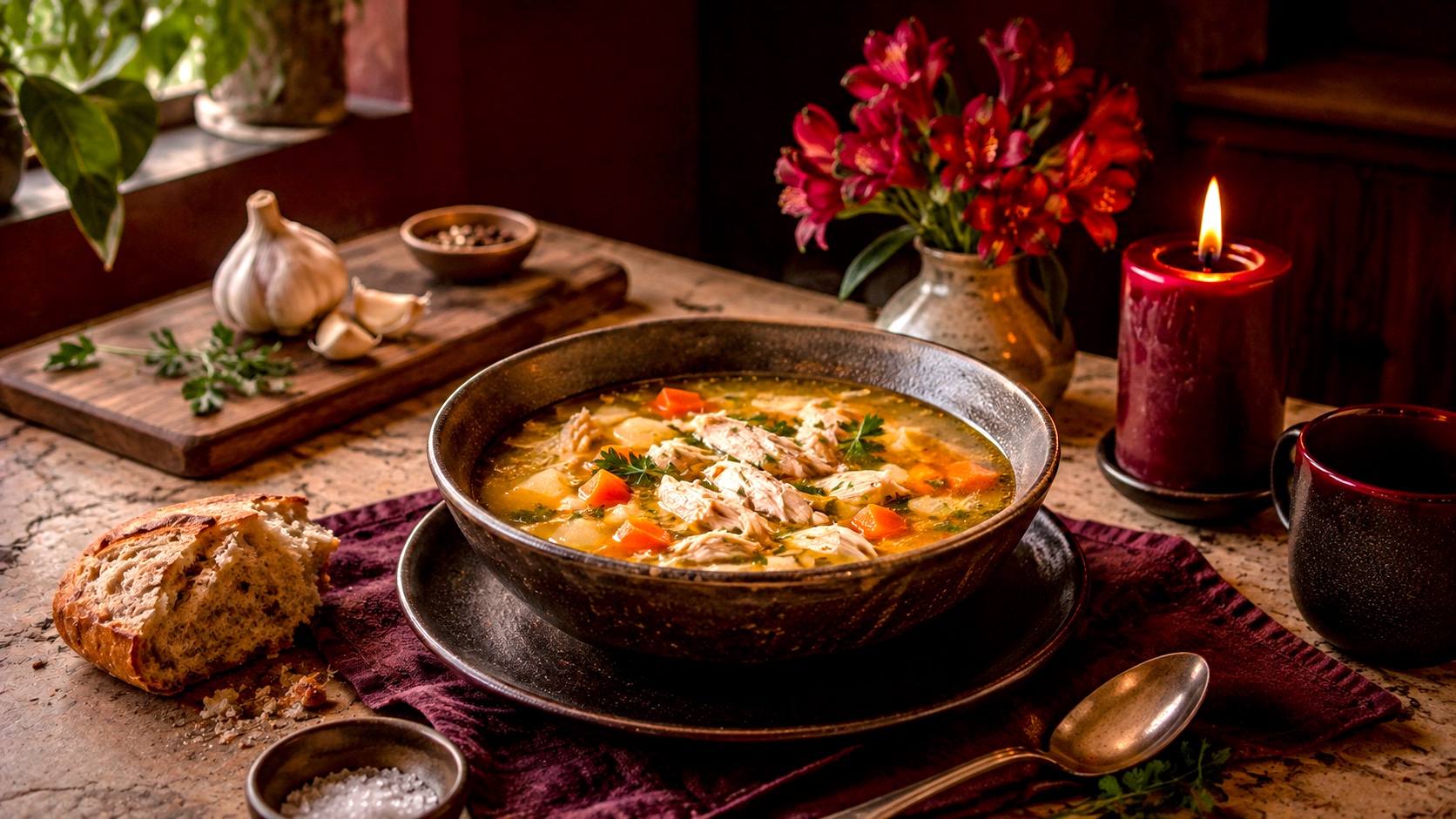 Caldo de pollo para cuando el abogado ya se comió tus ahorros, fotografía editorial